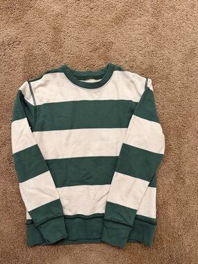Crewcuts Green and White Striped Sweatshirt